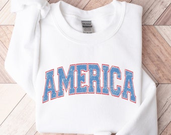 Sweat-shirt America, Sweat-shirt USA, Sweat-shirt 4 juillet, Sweat-shirt 4th of July, America Crewneck, July 4 Crewneck, July 4th Sweater, 4 July