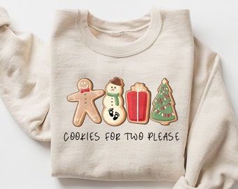 Christmas Cookies For Two Please Pregnancy Announcement Christmas Sweatshirt, Pregnancy Reveal Christmas Sweater, Maternity Christmas Shirt