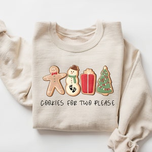 Christmas Cookies For Two Please Pregnancy Announcement Christmas Sweatshirt, Pregnancy Reveal Christmas Sweater, Maternity Christmas Shirt