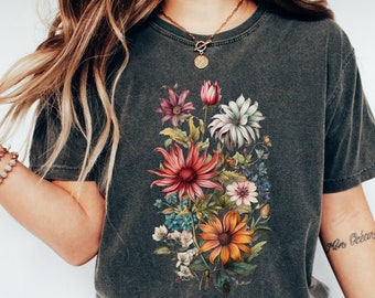 Comfort Colors Wildflowers Shirt, Cottagecore Shirt, Comfort Colors Tee, Wild Flowers Shirt, Floral Shirt, Botanical Shirt, Pressed Flower