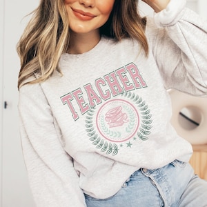Teacher Sweatshirt - Varsity Teacher Crewneck, Teacher Sweater, Teacher Gifts, Gift for Teacher, Cute Teacher Sweaters, Teacher Sweatshirts