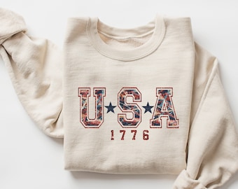 USA 1776 Sweatshirt, USA Crewneck, America Crewneck, America Sweatshirt, July 4 Shirts, 4th of July Sweatshirt, Patriotic USA Gift, Usa Tee