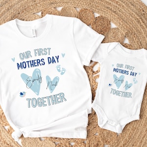 First Mother's Day Outfit, Our First Mother's Day Together Personalized Baby's First Mothers Day Shirt and Bodysuit, Mother's Day Gift