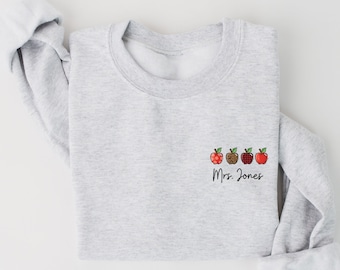 Custom Teacher Sweatshirt, Customized Teacher Sweatshirt, Gift for Teacher, Personalized Teacher Sweater, Custom Pullover for School Teacher