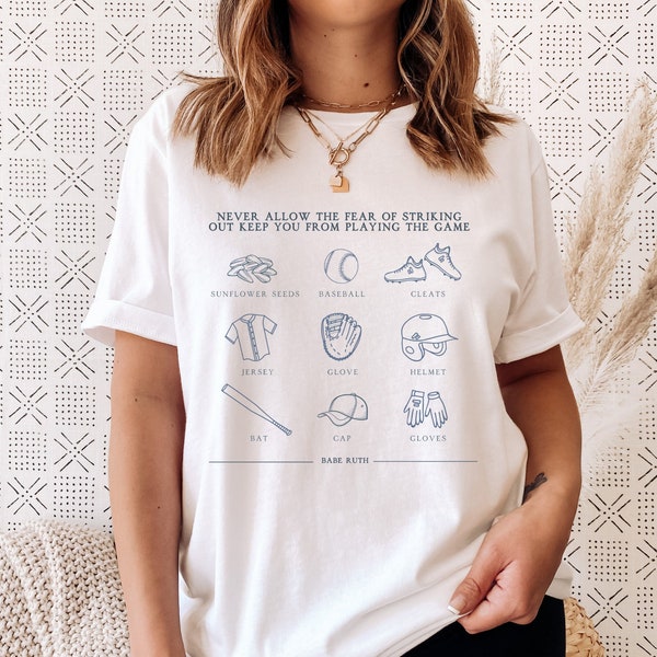 Babe Ruth Quote Baseball Shirt, Baseball T-Shirts for Women, Womens Baseball Tees, Baseball Game Shirt, Baseball Mom Shirts, Baseball Tops