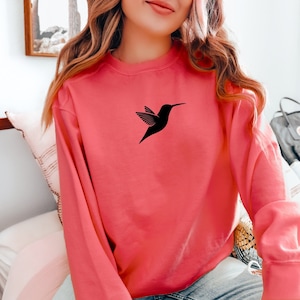 Hummingbird Sweatshirt Comfort Colors, Hummingbird Gift, Hummingbird Shirt, Hummingbird Crewneck Comfort Colors