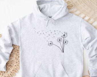 Dandelion Hoodie, Womens Cozy Hoodie, Hooded Sweatshirt, Graphic Hoodies, Hoodie Womens, Gender Neutral Hoodie, Unisex Hoodie, Yoga Hoodie