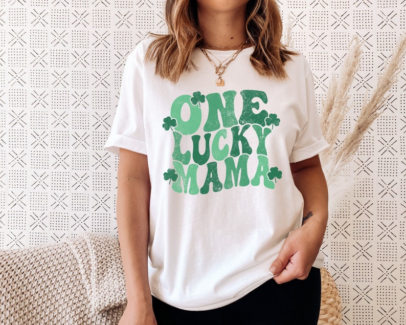 One Lucky Mama Shirt, Lucky Mom Shirt, St. Patricks Day Shirts for Mom, Womens St Patricks Day T-shirts, St. Patrick's Shirts, Irish Tees image 1