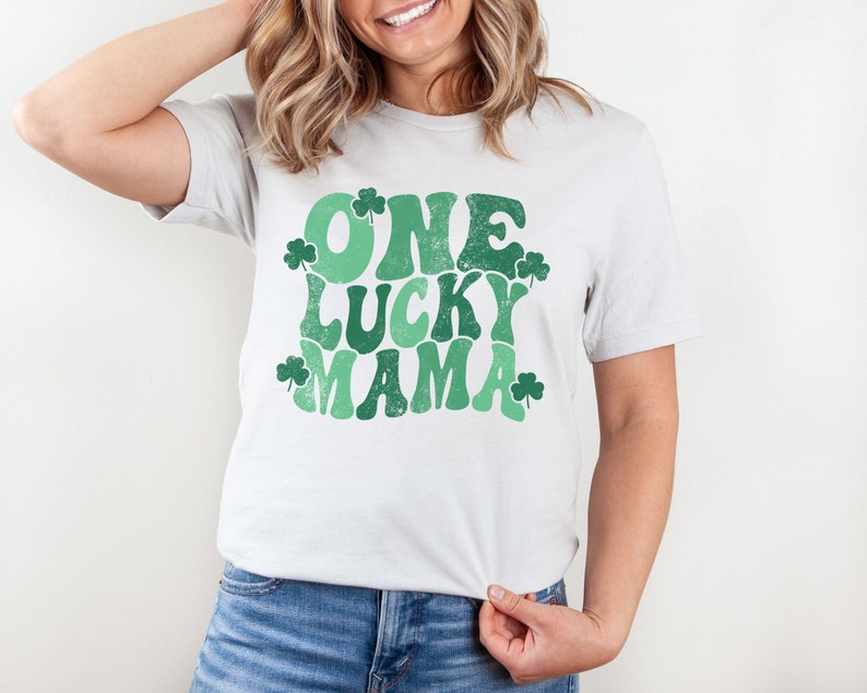 One Lucky Mama Shirt, Lucky Mom Shirt, St. Patricks Day Shirts for Mom, Womens St Patricks Day T-shirts, St. Patrick's Shirts, Irish Tees image 2