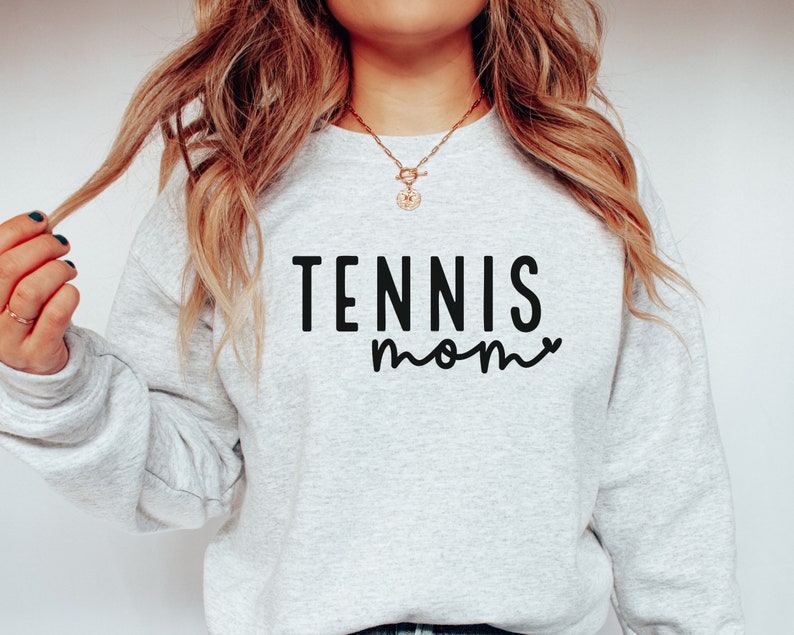 Tennis Mom Sweatshirt, Tennis Mama Shirt, Tennis Mom Crewneck, Tennis Mother Shirt, Tennis Mom Tops, Tennis Mom Sweater image 2