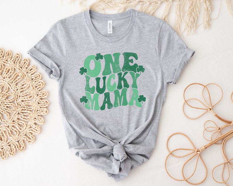 One Lucky Mama Shirt, Lucky Mom Shirt, St. Patricks Day Shirts for Mom, Womens St Patricks Day T-shirts, St. Patrick's Shirts, Irish Tees image 3