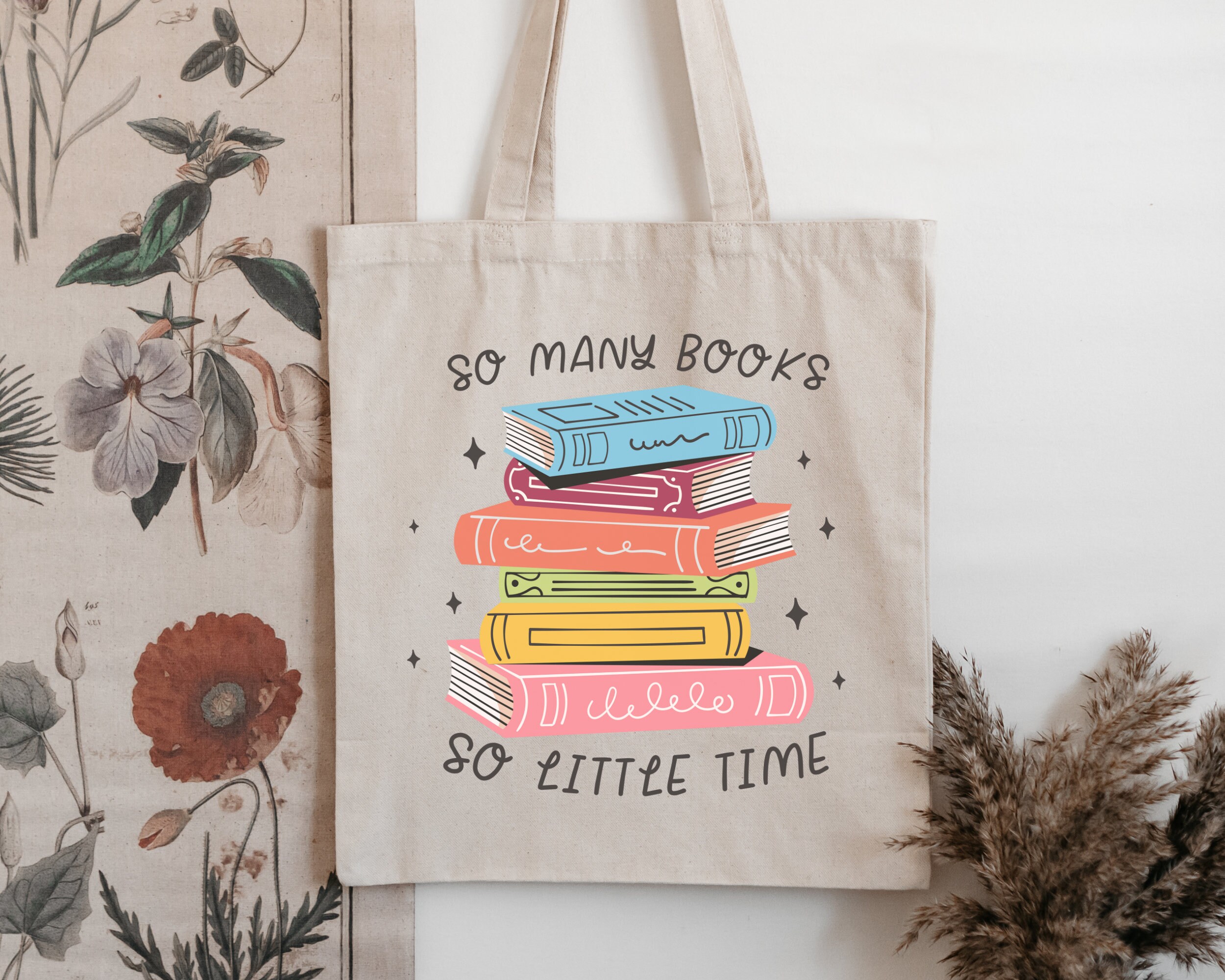 So Many Books so Little Time Tote Bag, Canvas Tote Bag, Book