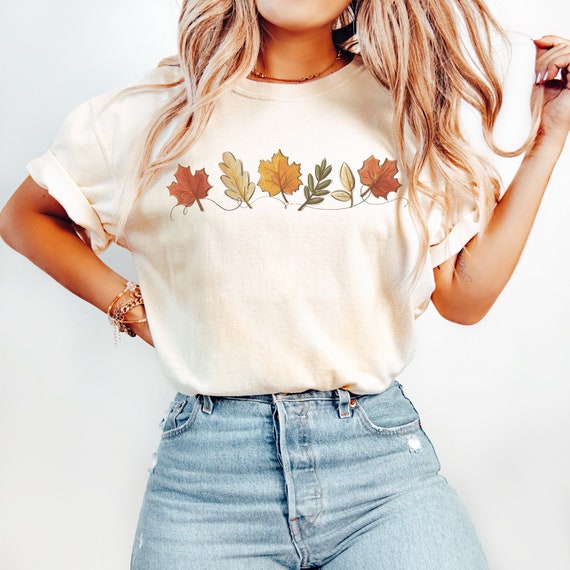 Fall Leaves Shirt, Womens Fall T-Shirt, Fall Comfort Colors Shirt, Autumn Shirt, Autumn Apparel, Fall Outfits, Fall Graphic Tee, Leaves Tee