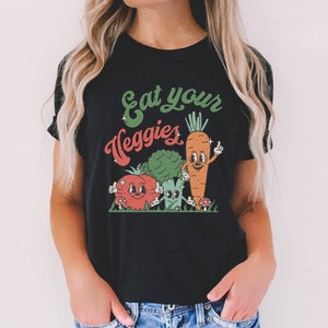 Eat Your Veggies Shirt, Retro Gardening Shirt, Gardener Shirt, Garden Shirts, Farmer Shirt, Farm TShirt, Gardening Gift, Plant Mom Shirts image 3