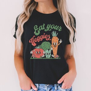 Eat Your Veggies Shirt, Retro Gardening Shirt, Gardener Shirt, Garden Shirts, Farmer Shirt, Farm TShirt, Gardening Gift, Plant Mom Shirts image 3