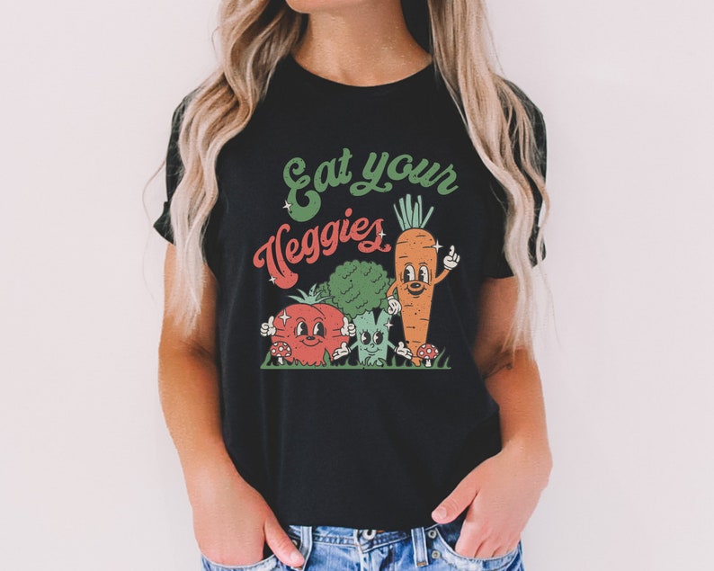 Eat Your Veggies Shirt, Retro Gardening Shirt, Gardener Shirt, Garden Shirts, Farmer Shirt, Farm TShirt, Gardening Gift, Plant Mom Shirts image 3