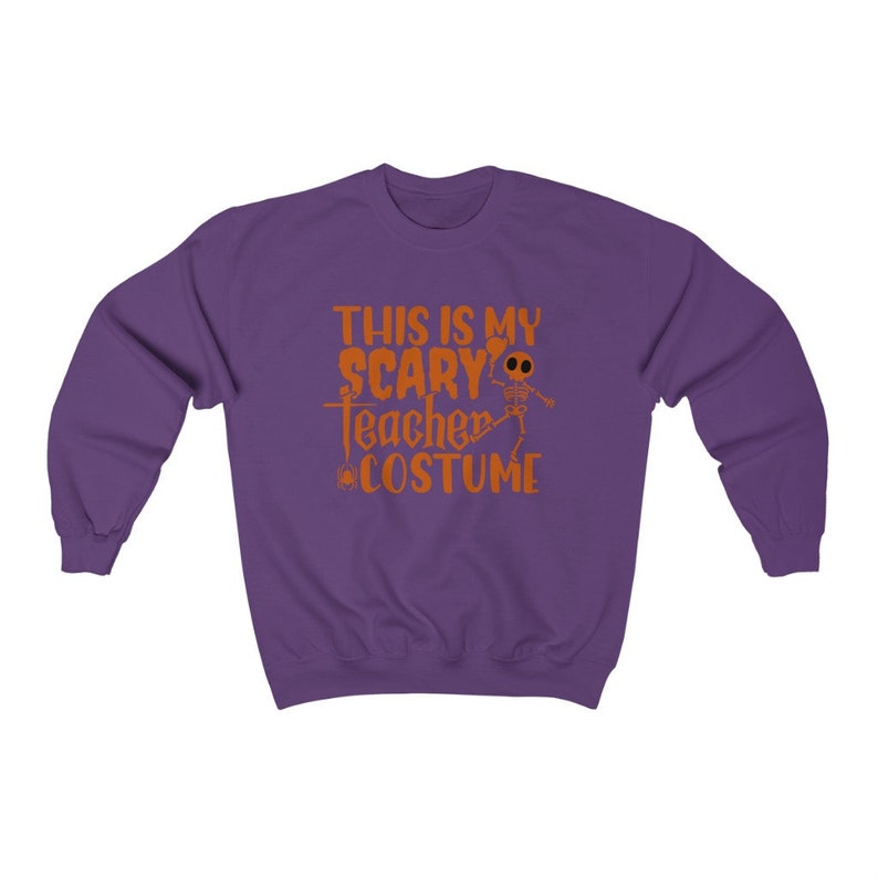This is my Scary Teacher Costume, Halloween Sweatshirt, Teacher Halloween Sweatshirt, Teacher Halloween Shirt Costume, Halloween Crewneck Purple
