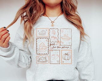 Pie for Two Please Thanksgiving Pregnancy Announcement Sweatshirt, Thanksgiving Baby Announcement, Fall Pregnancy Reveal Shirt Crewneck