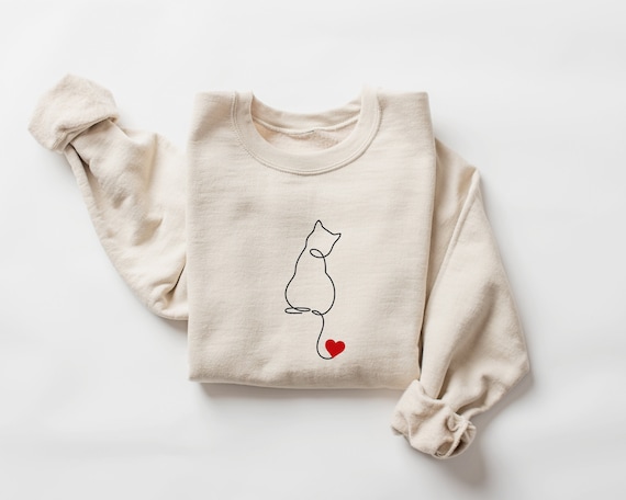 Cat Line Drawing Sweatshirt, Cat Sweatshirt, Cat Crewneck, Cat Mom Gift, Cat Mom Shirt, Cat Mama Sweatshirt, Cat Lover Gift, Cat Lover Shirt