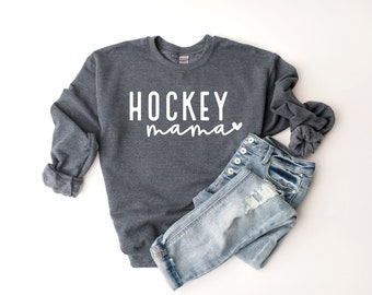 Hockey Mama Sweatshirt, Hockey Mom Crewneck, Hockey Mama Shirt, Hockey Mom Sweater, Hockey Game Sweatshirt, Mom Hockey Crewneck Sweatshirts