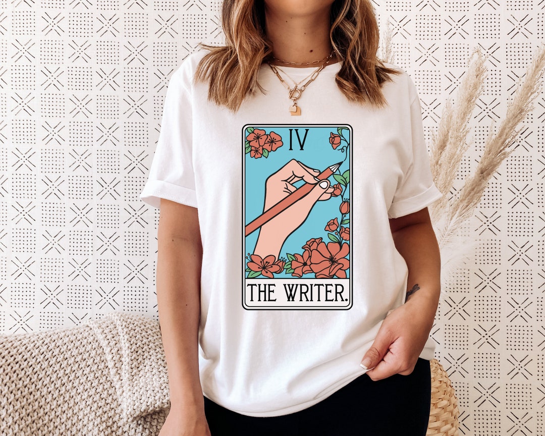 Sweat à Capuche Graphique "Écrivain" Avec Motif Tarot, Machine à écrire Et Lune - Pour Les Passionnés D'écriture