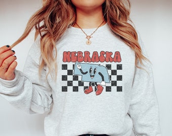 Retro Nebraska Sweatshirt, Nebraska Sweatshirt, Nebraska Crewneck, Nebraska Shirt, Nebraska Gifts, Nebraska State Sweatshirt