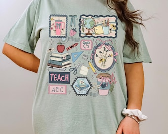 Comfort Colors Teacher Shirt, Back to School Top, Educational Graphic T-Shirt for Teachers