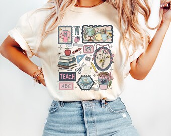 Comfort Colors Teacher Shirt, Back to School Top, Educational Graphic T-Shirt for Teachers