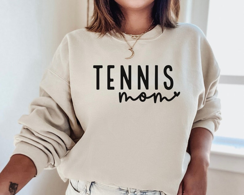 Tennis Mom Sweatshirt, Tennis Mama Shirt, Tennis Mom Crewneck, Tennis Mother Shirt, Tennis Mom Tops, Tennis Mom Sweater image 3