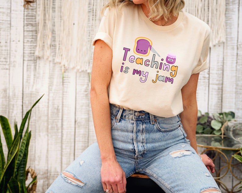 Teaching is my Jam, Cute Teacher Shirt, Teacher Tees, Funny Teacher TShirts, Teacher Gift, Teacher Tshirt, Shirt for Teacher, Womens Shirts image 1