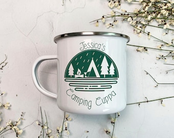 Personalised Camping Cuppa Enamel Mug