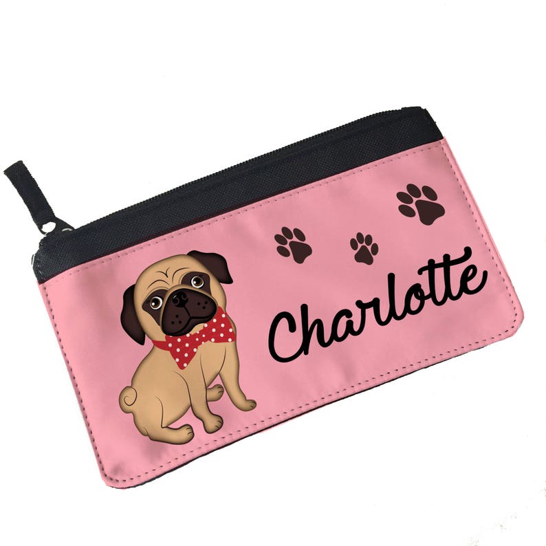 Pink Pug Back to School Kids Personalised Pencil Case Etsy