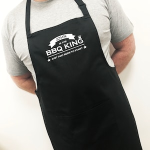 Personalised Chef Quality Apron JUST ADD BEER, gift for him for dad grandad the man in your life