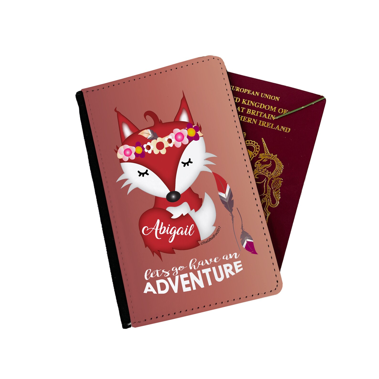 Personalised Children's Passport Case Cover Fox Design Etsy