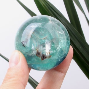 Blue Fluorite Crystal Ball: Polished Healing Sphere (45mm, 155g