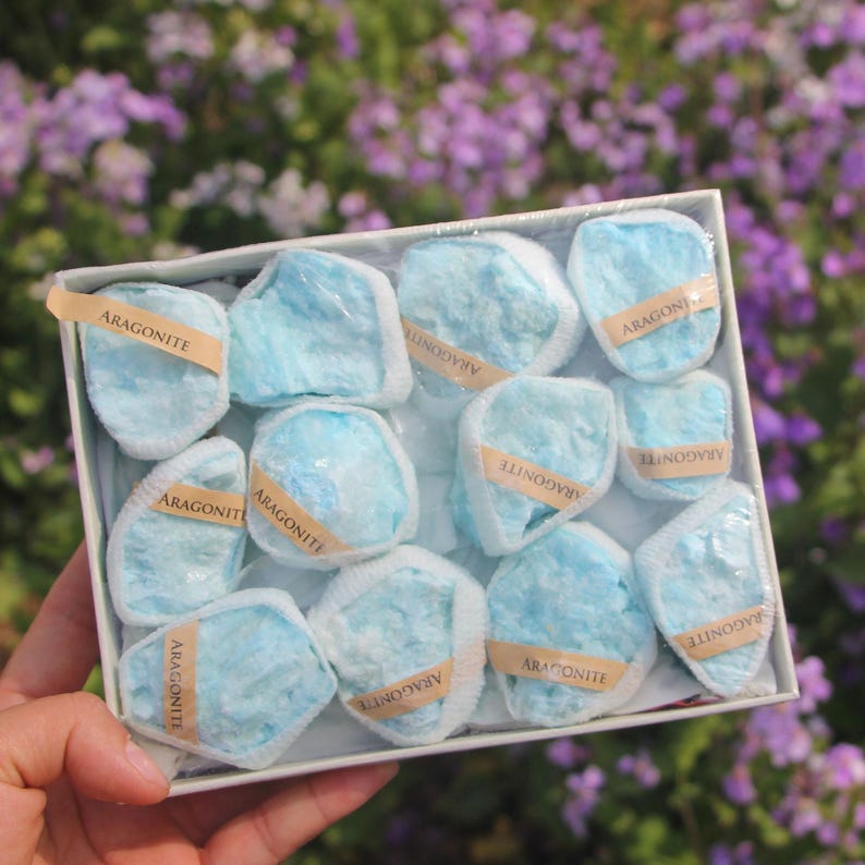 Blue Aragonite Crystal | Natural Raw Mineral Specimen Afghanistan image 6