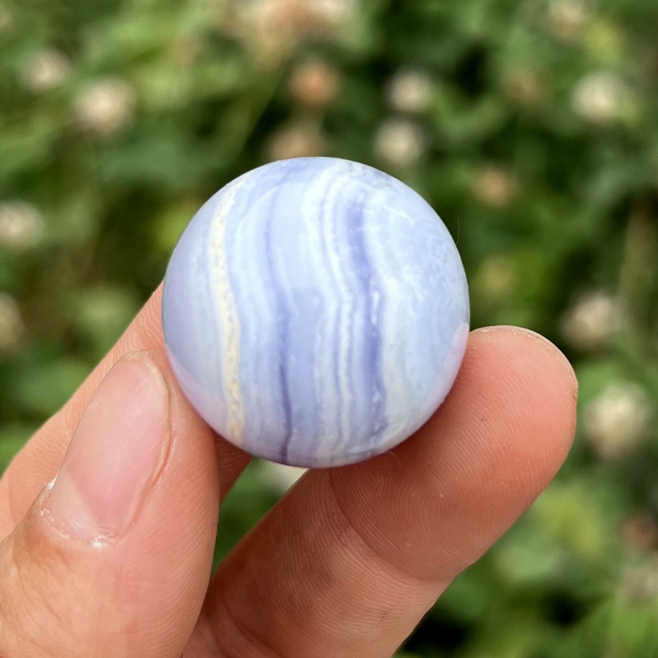 Blue agate sphere deals