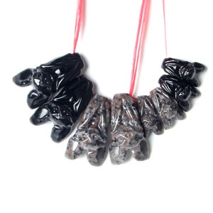 Handcarved natural obsidian bat yooperlite bat pendant with holes