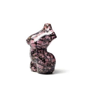 Rhodonite Crystal Goddess Statue: Healing Female Body Model