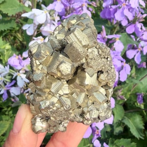 Grote Peruaanse pyrietcluster | Ruw mineraal glitterspecimen