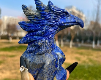 Natural Lapis Lazuli Eagle Gemstone Carving