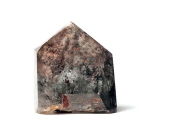 Green Phantom Quartz Tower, Lodolite Garden Crystal Specimen