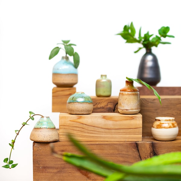 Tiny Budding Vase, Miniature Pottery