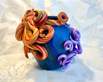Dueling Octopuses Vase Polymer Clay