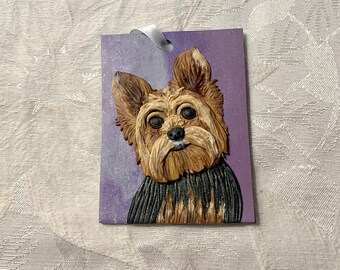 Yorkshire Terrier Christmas Ornament Polymer Clay
