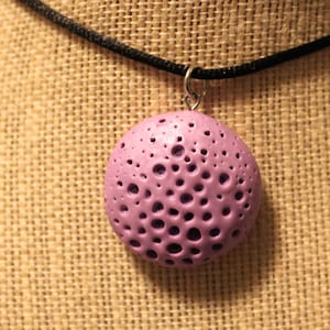 Purple Moon Polymer Clay Necklace Pendant