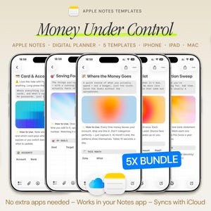 Money Apple Notes Templates | Budget, Bills & Savings Organizer | iPhone iPad Mac Bundle