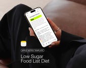 Low Sugar Food List — Diabetes PCOS Pre-diabetes Apple Notes Diet Chart