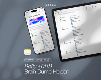 ADHS Brain Dump Template — Tagesplaner Apple Notes Fokus Mentale Klarheit für iPhone, iPad & Mac