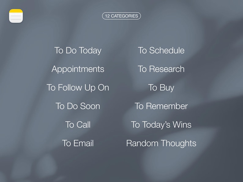 ADHD Brain Dump Template — Daily Planner Apple Notes Focus Mental Clarity for iPhone, iPad & Mac image 2